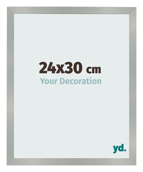Cadre Photo 24x30cm Aluminium Brossé MDF Bologna De Face Mesure | Yourdecoration.fr