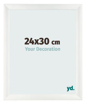 Cadre Photo 24x30cm Blanc Vintage MDF Pisa De Face Mesure | Yourdecoration.fr
