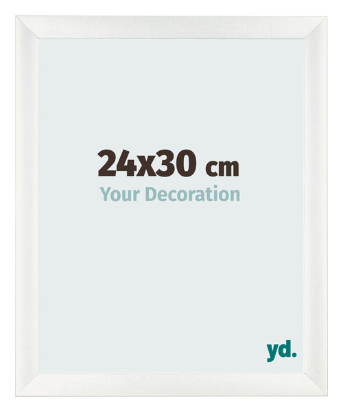 Cadre Photo 24x30cm Blanc Vintage MDF Pisa De Face Mesure | Yourdecoration.fr