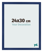 Cadre Photo 24x30cm Bleu Foncé Patiné MDF Bologna De Face Mesure | Yourdecoration.fr