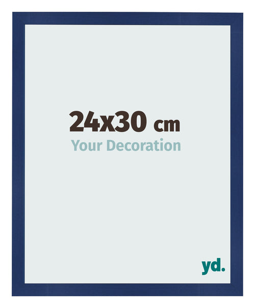 Cadre Photo 24x30cm Bleu Foncé Patiné MDF Bologna De Face Mesure | Yourdecoration.fr
