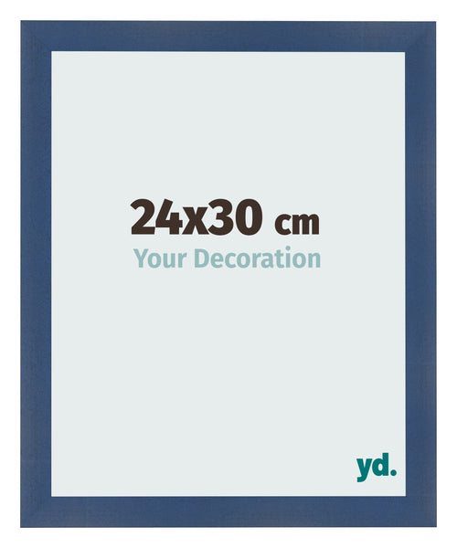 Cadre Photo 24x30cm Bleu Fonce Patine MDF Pisa De Face Mesure | Yourdecoration.fr