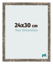 Cadre Photo 24x30cm Bleu Or Mélangé MDF Bologna De Face Mesure | Yourdecoration.fr