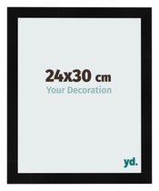 Cadre Photo 24x30cm Noir Argent Poli MDF Pisa De Face Mesure | Yourdecoration.fr