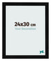 Cadre Photo 24x30cm Noir Argent Poli MDF Pisa De Face Mesure | Yourdecoration.fr