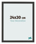Cadre Photo 24x30cm Noir Grain de Bois MDF Bologna De Face Mesure | Yourdecoration.fr