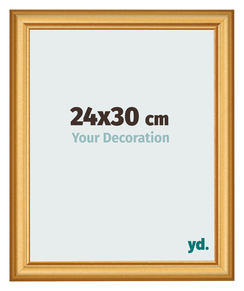 Cadre Photo 24x30cm Or Mat MDF Lazio De Face Mesure | Yourdecoration.fr