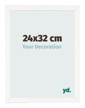 Cadre Photo 24x32 cm Blanc Brillant MDF Bologna De Face Mesure | Yourdecoration.fr