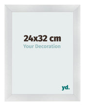 Cadre Photo 24x32cm Argent Noir Patine MDF Pisa De Face Mesure | Yourdecoration.fr