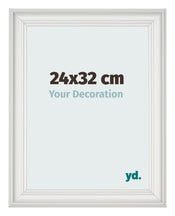 Cadre Photo 24x32cm Blanc Patine MDF Lazio De Face Mesure | Yourdecoration.fr