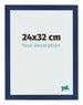 Cadre Photo 24x32cm Bleu Foncé Patiné MDF Bologna De Face Mesure | Yourdecoration.fr