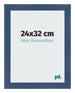 Cadre Photo 24x32cm Bleu Fonce Patine MDF Pisa De Face Mesure | Yourdecoration.fr