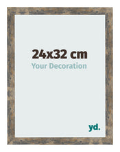 Cadre Photo 24x32cm Bleu Or Mélangé MDF Bologna De Face Mesure | Yourdecoration.fr