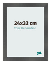 Cadre Photo 24x32cm Noir Argent Poli MDF Pisa De Face Mesure | Yourdecoration.fr