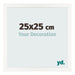 Cadre Photo 25x25 cm Blanc Brillant MDF Bologna De Face Mesure | Yourdecoration.fr