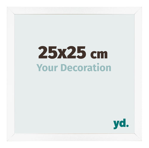 Cadre Photo 25x25 cm Blanc Mat MDF Bologna De Face Mesure | Yourdecoration.fr