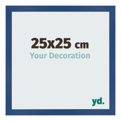 Cadre Photo 25x25 cm Bleu Fonce MDF Bologna De Face Mesure | Yourdecoration.fr