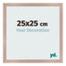 Cadre Photo 25x25 cm Rose Ancien MDF Bologna De Face Mesure | Yourdecoration.fr