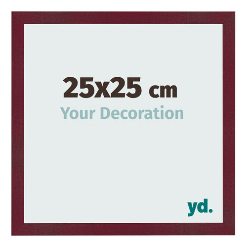 Cadre Photo 25x25 cm Vin Rouge Patine MDF Bologna De Face Mesure | Yourdecoration.fr