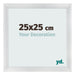 Cadre Photo 25x25cm Argent Noir Patine MDF Pisa De Face Mesure | Yourdecoration.fr