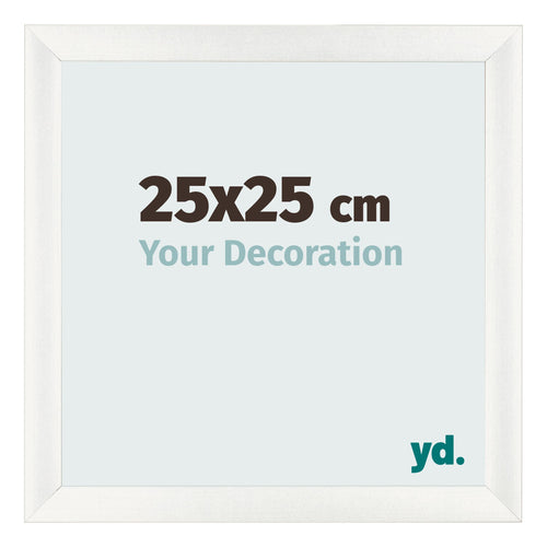 Cadre Photo 25x25cm Blanc Vintage MDF Pisa De Face Mesure | Yourdecoration.fr
