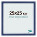 Cadre Photo 25x25cm Bleu Foncé Patiné MDF Bologna De Face Mesure | Yourdecoration.fr
