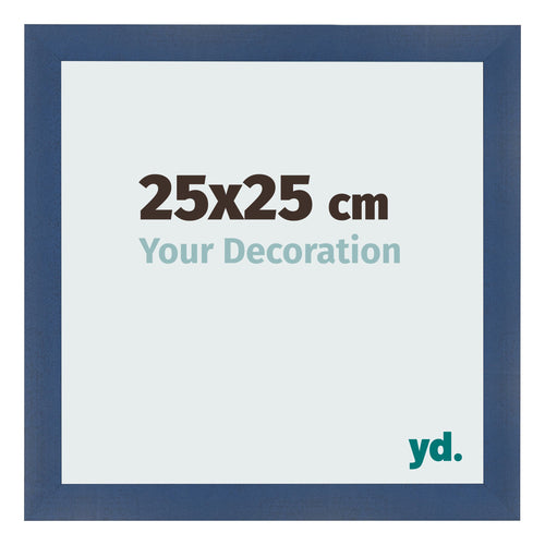 Cadre Photo 25x25cm Bleu Fonce Patine MDF Pisa De Face Mesure | Yourdecoration.fr