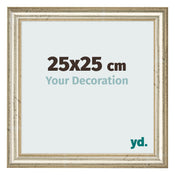Cadre Photo 25x25cm Brillance Metallique MDF Lazio De Face Mesure | Yourdecoration.fr