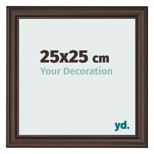 Cadre Photo 25x25cm Chene Fonce MDF Lazio De Face Mesure | Yourdecoration.fr
