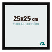Cadre Photo 25x25cm Noir Brillant MDF Bologna De Face Mesure | Yourdecoration.fr