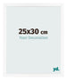 Cadre Photo 25x30 cm Blanc Mat MDF Bologna De Face Mesure | Yourdecoration.fr