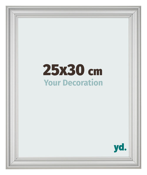 Cadre Photo 25x30cm Argent Mat MDF Lazio De Face Mesure | Yourdecoration.fr