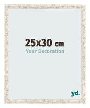 Cadre Photo 25x30cm Blanc Vintage MDF Bologna De Face Mesure | Yourdecoration.fr