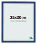Cadre Photo 25x30cm Bleu Foncé Patiné MDF Bologna De Face Mesure | Yourdecoration.fr