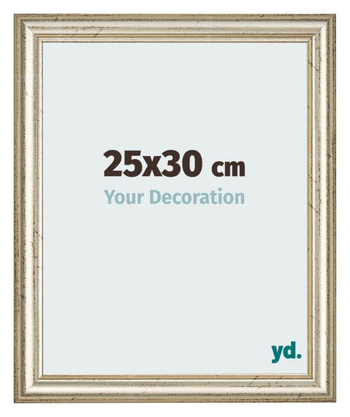 Cadre Photo 25x30cm Brillance Metallique MDF Lazio De Face Mesure | Yourdecoration.fr
