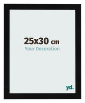 Cadre Photo 25x30cm Noir Argent Poli MDF Pisa De Face Mesure | Yourdecoration.fr