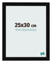 Cadre Photo 25x30cm Noir Argent Poli MDF Pisa De Face Mesure | Yourdecoration.fr