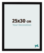 Cadre Photo 25x30cm Noir Brillant MDF Bologna De Face Mesure | Yourdecoration.fr