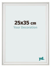 Cadre Photo 25x35cm Blanc Patine MDF Lazio De Face Mesure | Yourdecoration.fr
