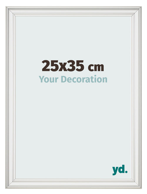 Cadre Photo 25x35cm Blanc Patine MDF Lazio De Face Mesure | Yourdecoration.fr