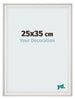 Cadre Photo 25x35cm Blanc Patine MDF Lazio De Face Mesure | Yourdecoration.fr