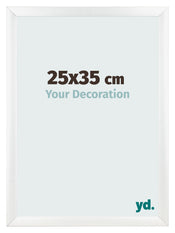 Cadre Photo 25x35cm Blanc Vintage MDF Pisa De Face Mesure | Yourdecoration.fr