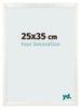 Cadre Photo 25x35cm Blanc Vintage MDF Pisa De Face Mesure | Yourdecoration.fr
