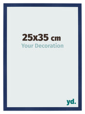 Cadre Photo 25x35cm Bleu Foncé Patiné MDF Bologna De Face Mesure | Yourdecoration.fr