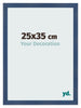 Cadre Photo 25x35cm Bleu Fonce Patine MDF Pisa De Face Mesure | Yourdecoration.fr
