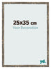 Cadre Photo 25x35cm Bleu Or Mélangé MDF Bologna De Face Mesure | Yourdecoration.fr