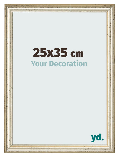 Cadre Photo 25x35cm Brillance Metallique MDF Lazio De Face Mesure | Yourdecoration.fr