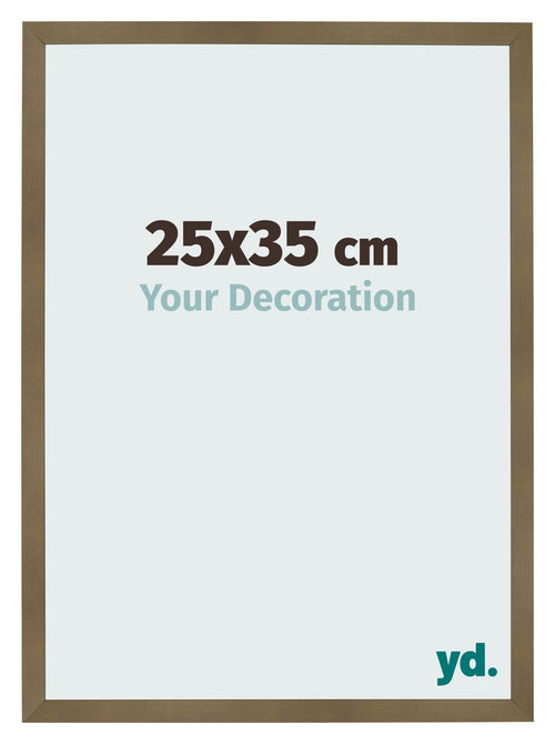 Cadre Photo 25x35cm Bronze Décor MDF Bologna De Face Mesure | Yourdecoration.fr
