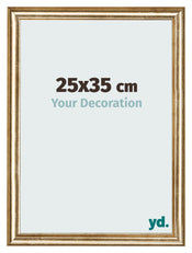 Cadre Photo 25x35cm Or Antique MDF Lazio De Face Mesure | Yourdecoration.fr