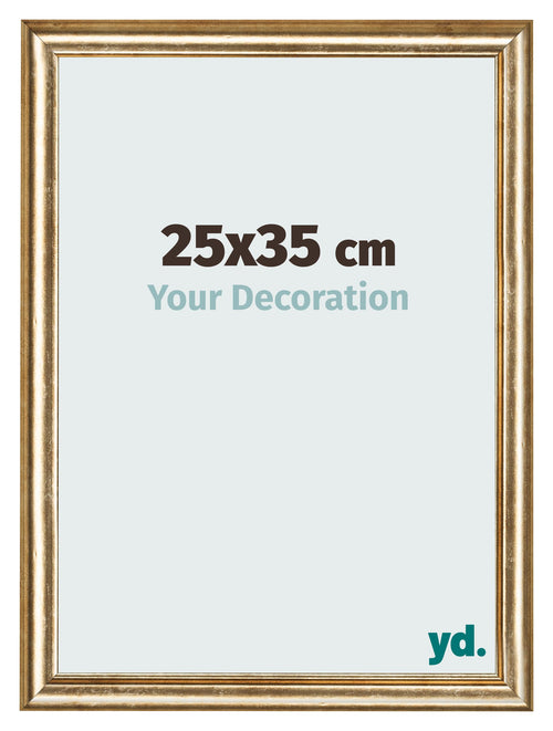 Cadre Photo 25x35cm Or Antique MDF Lazio De Face Mesure | Yourdecoration.fr